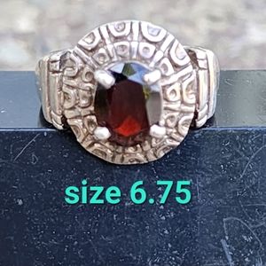 Sterling silver Garnet ring size 6.75